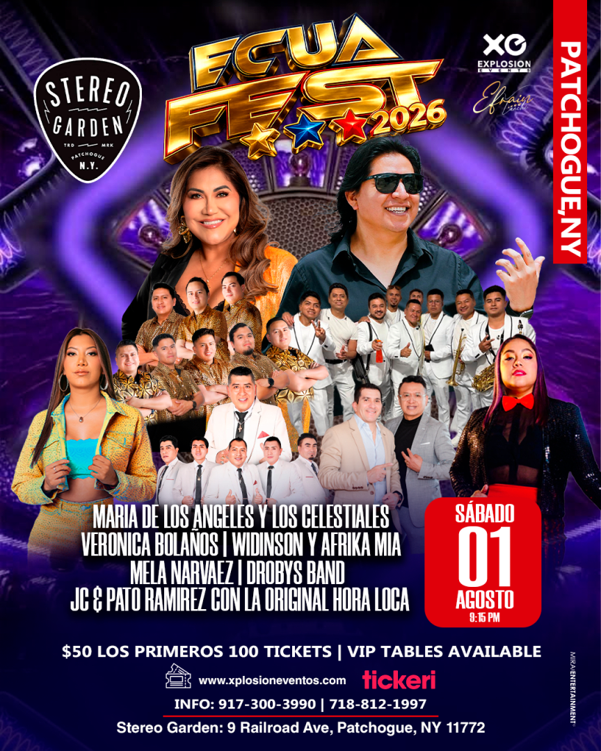 Patchogue,NY #ecuafest2026 Widinson & Afrika mia, Maria de Los Angeles & Los Celestiales and more