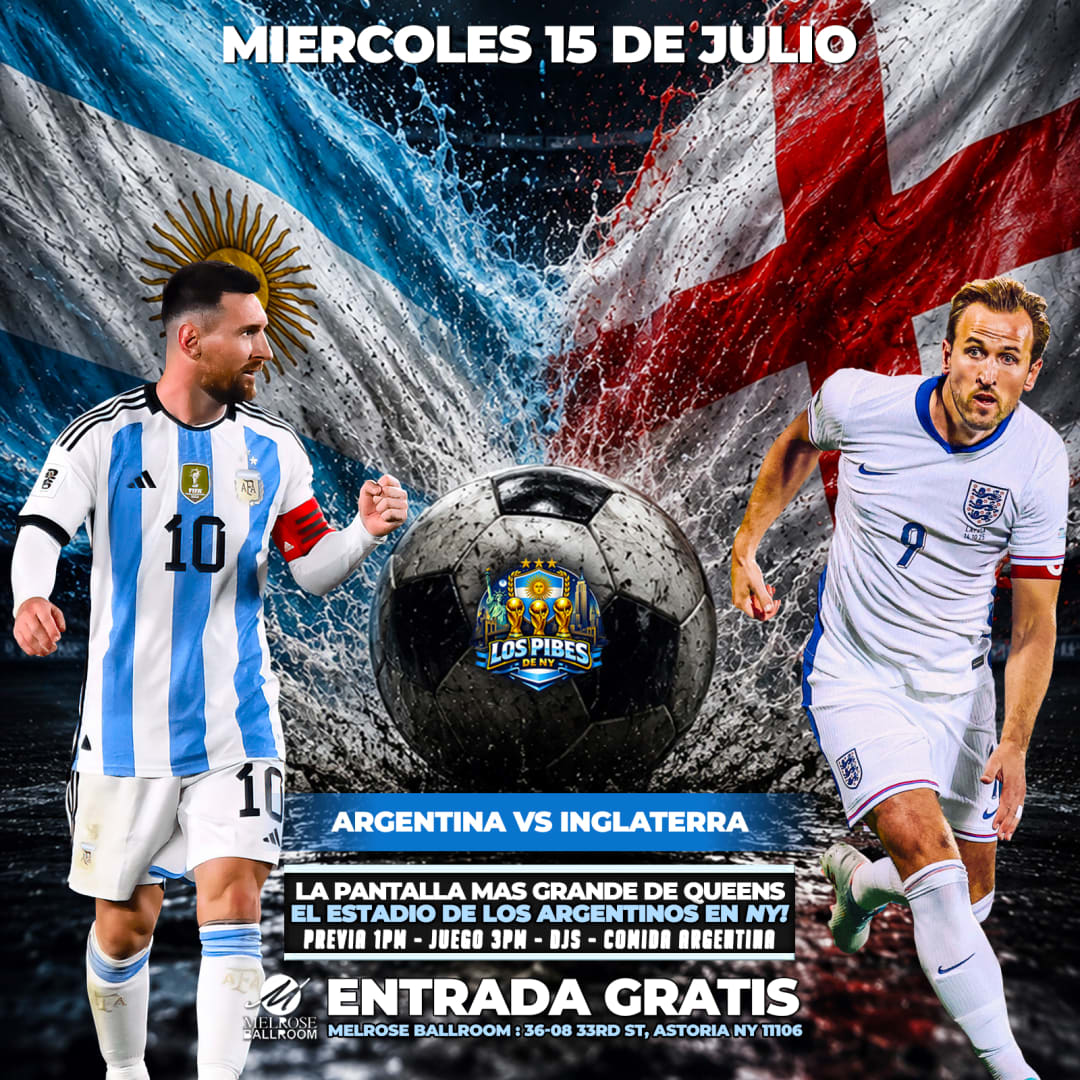 ARGENTINA vs ENGLAND - ON THE BIGGEST SCREEN IN QUEENS!