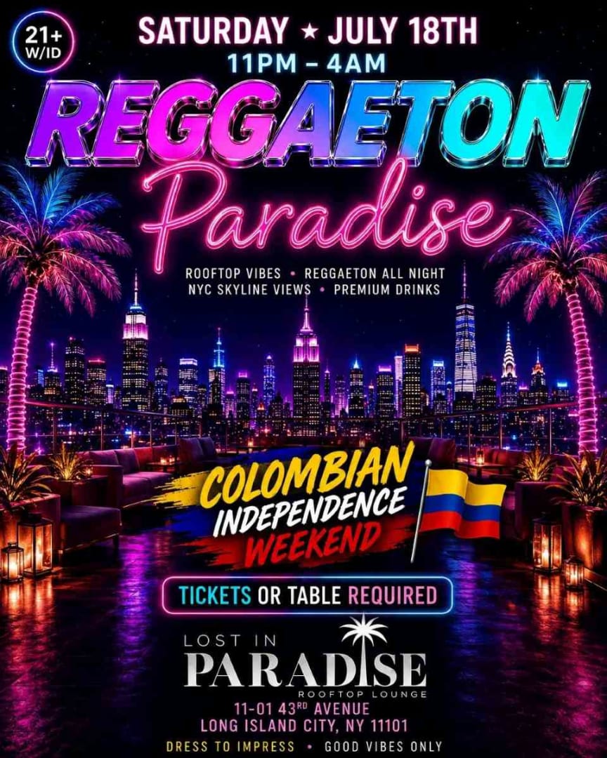Reggaeton Rooftop Party in Long Island City – Lost in Paradise – July 18