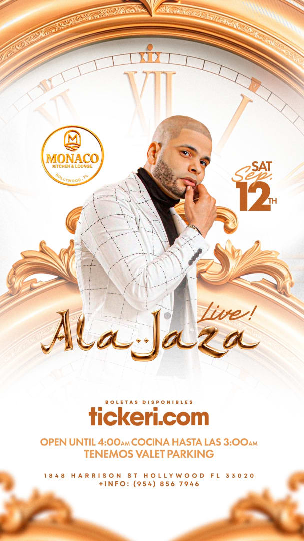 Ala Jaza en Vivo en Monaco Kitchen & Lounge – Hollywood, FL
