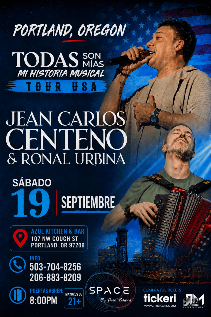 Jean Carlos Centeno & Ronal Urbina en Concierto en Portland, Oregon.