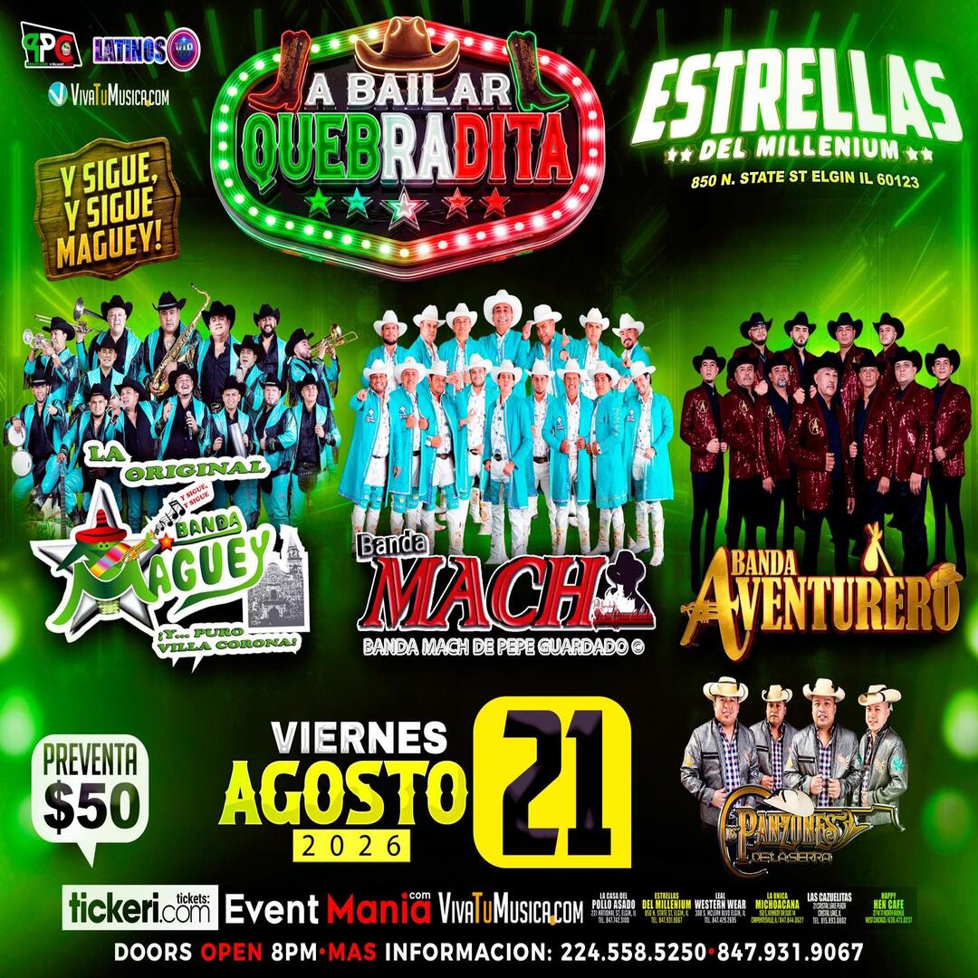 Banda Mach, Banda Aventurero, y otros en Elgin IL