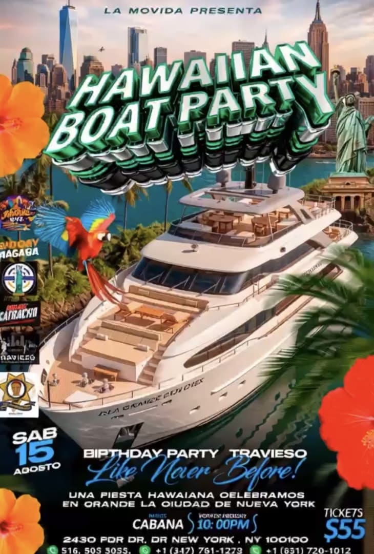Fiesta en barco hawaiana