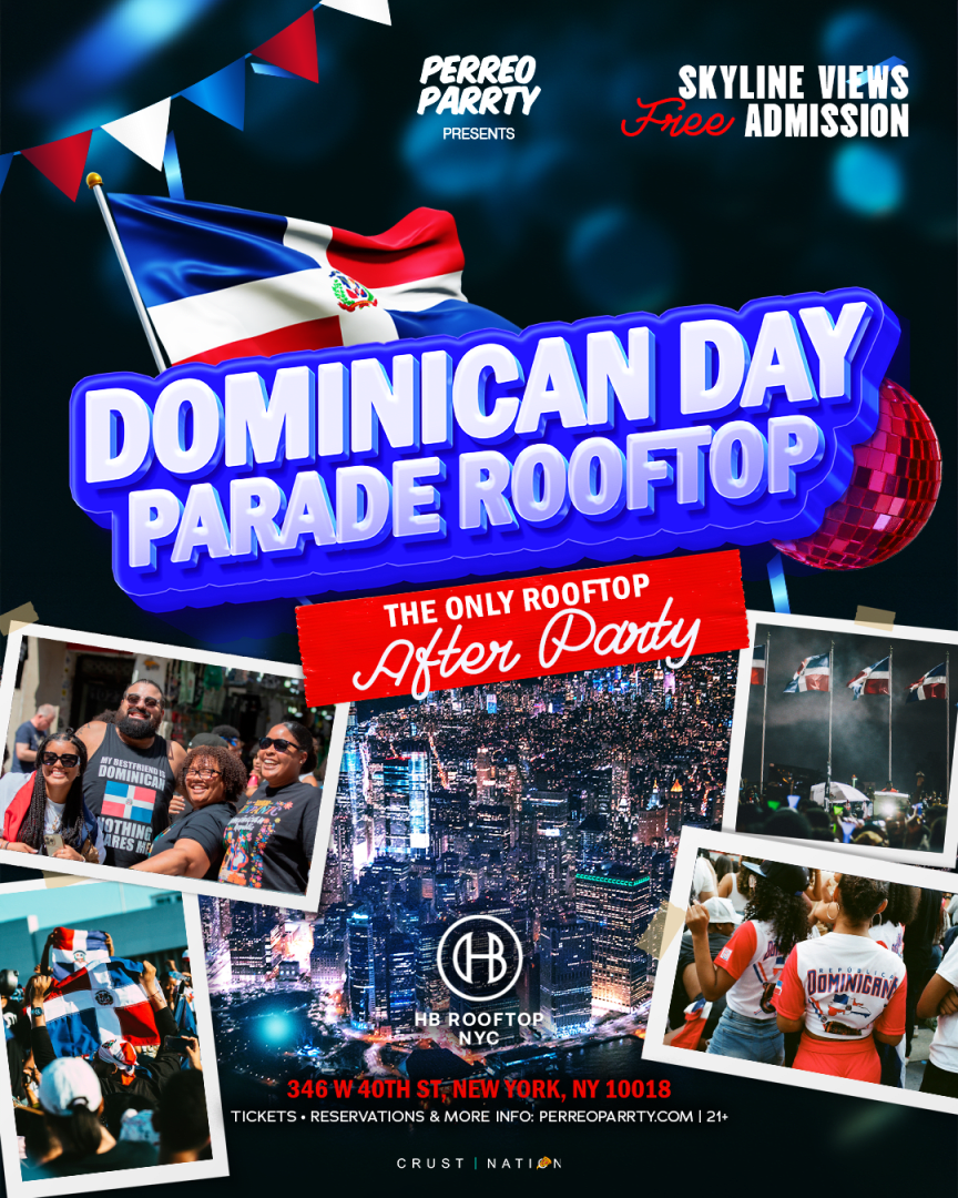 Desfile dominicano en la azotea después de la fiesta Vistas del horizonte Perreo Parrty