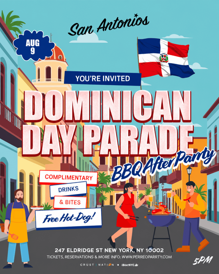 Barbacoa del Desfile del Día de la República Dominicana - Fiesta posterior al bloque en San Antonios, Nueva York