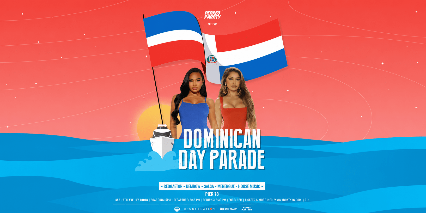Desfile dominicano Fiesta en barco Crucero en yate