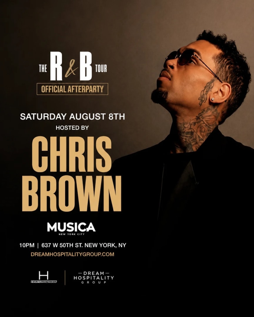 Concierto de la gira de R&B después de la fiesta Chris Brown en vivo en Musica NYC