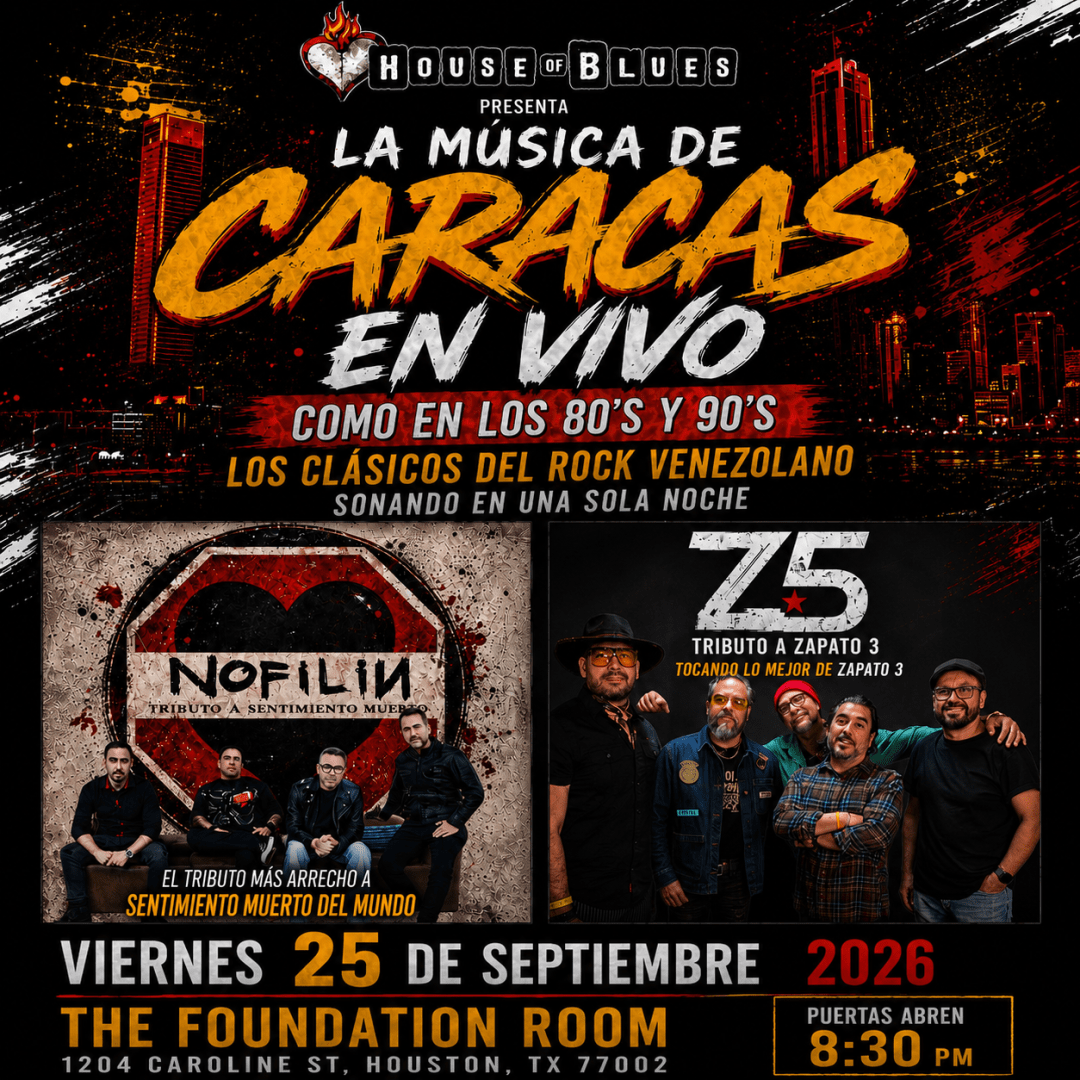 LA MÚSICA DE CARACAS LLEGA A HOUSTON EN VIVO, TRIBUTO A SENTIMIENTO MUERTO Y ZAPATO 3