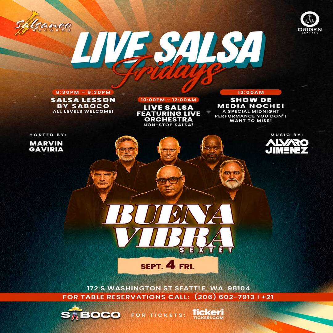 Live Salsa Fridays: Buena Vibra Sextet at Origen Seattle