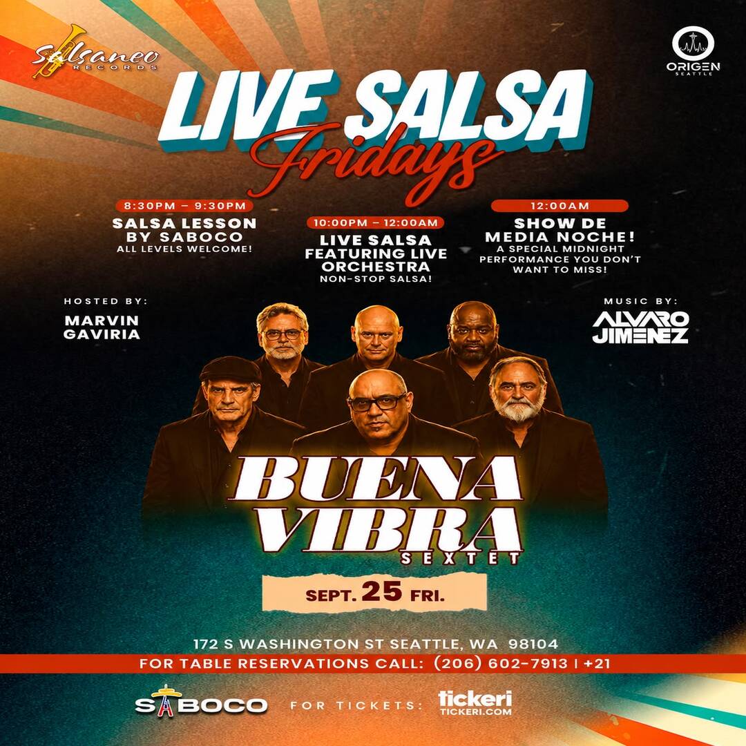 Live Salsa Fridays: Buena Vibra Sextet at Origen Seattle