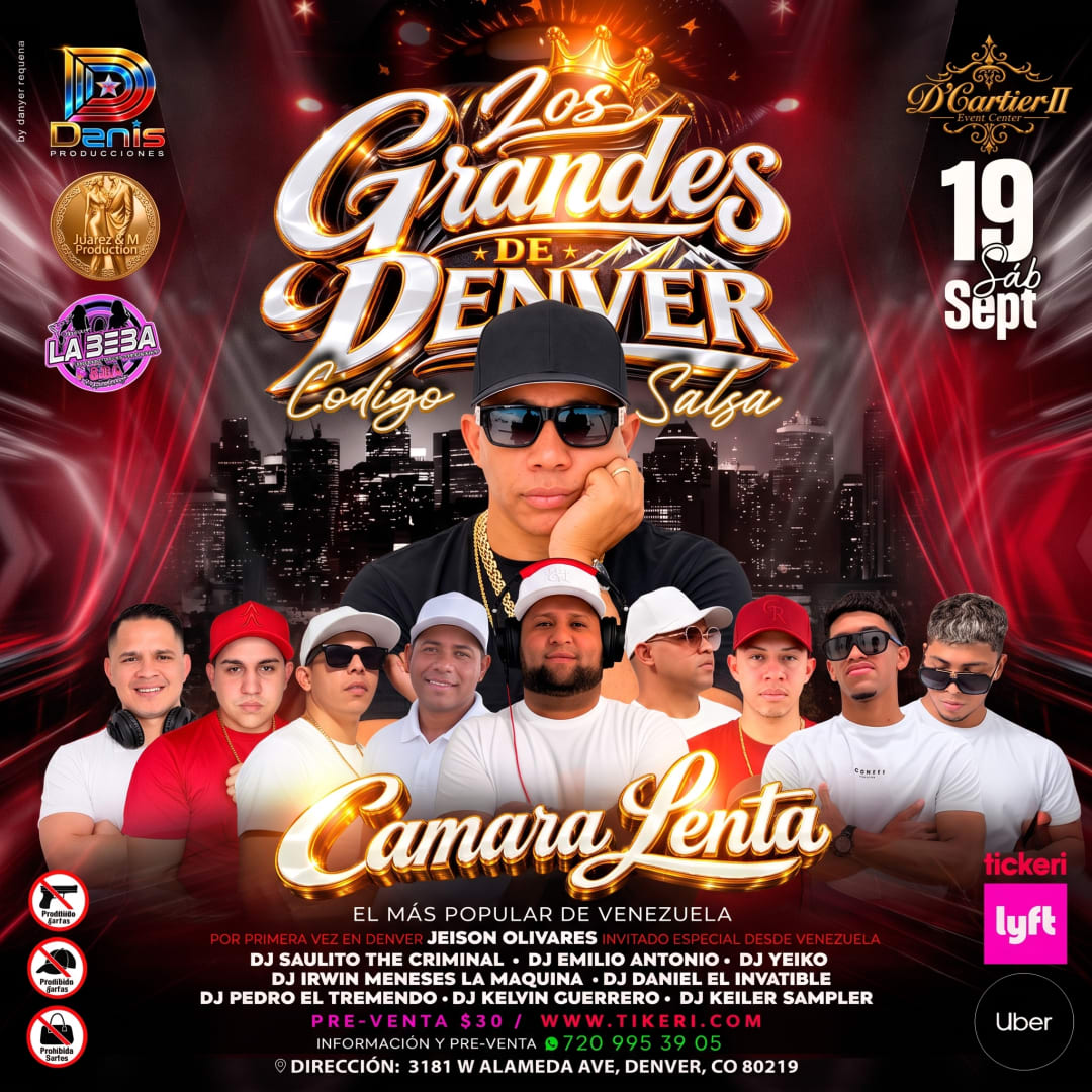 Dj cámara lenta código salsa junto a los grandes de Denver