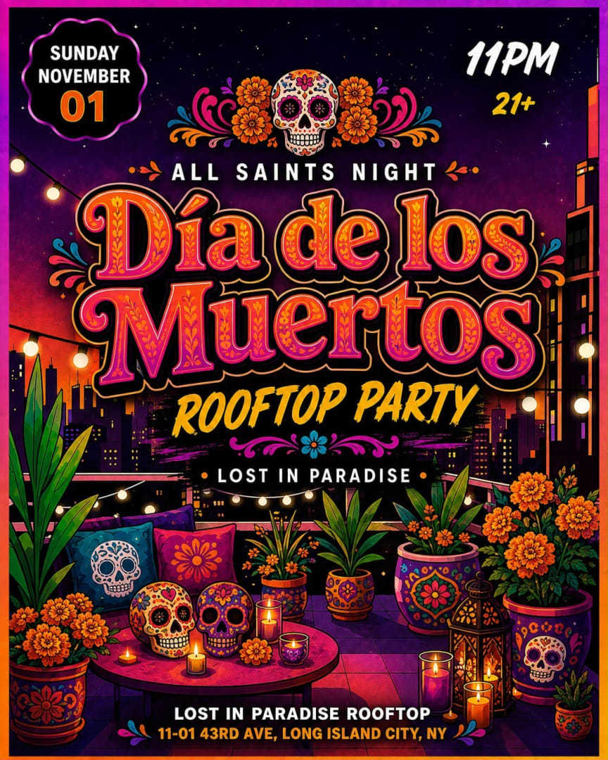 Dia De Los Muertos Rooftop Party At Lost in Paradise Rooftop