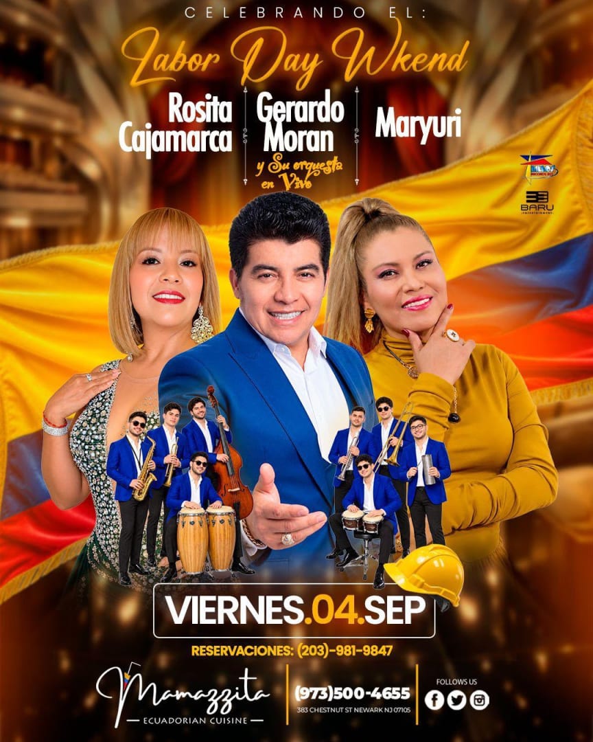 NEWARK NJ l GERARDO MORAN Y SU ORQUESTA- ROSITA CAJAMARCA-MARJORY-HARIN EL INDIO