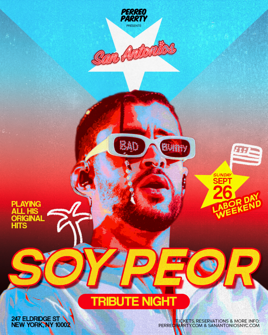 SOY PEOR Reggaeton Party @ San Antonios Cocktail Bar - Labor Day Sunday