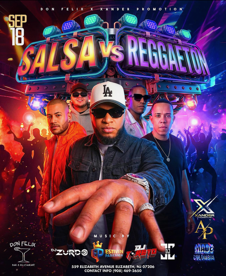 Sept 18th Salsa vs Reggaeton DJ ZURDO- ESTIVEN PARRANDA- DJ TORETO- DJ JC