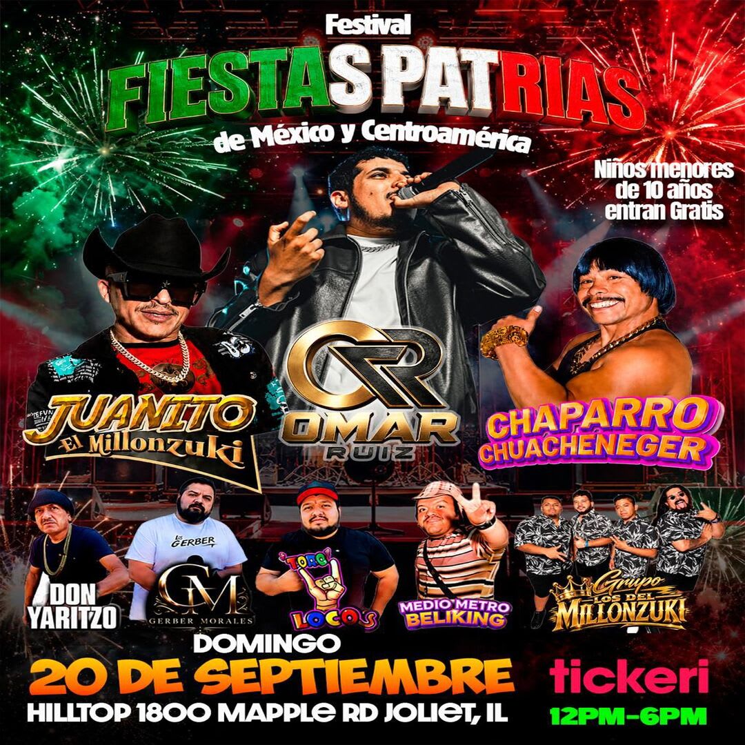 Fiestas Patrias – Omar Ruiz, Juanito El Millonzuki & Chaparro Chuacheneger en Illinois
