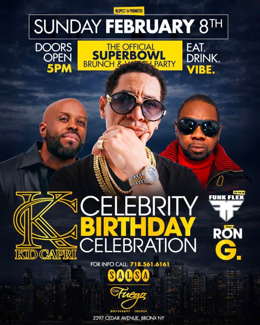 Official Super Bowl Brunch & Watch Party | Kid Capri Celebrity