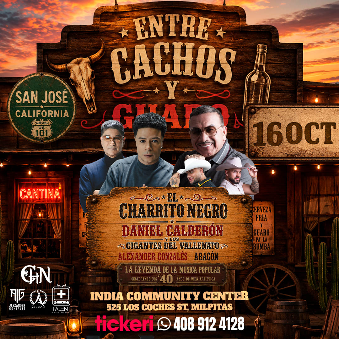 Entre Cachos y Guaros - El Charrito Negro, Daniel Calderón Y Los Gigantes del Vallenato - San José (California)