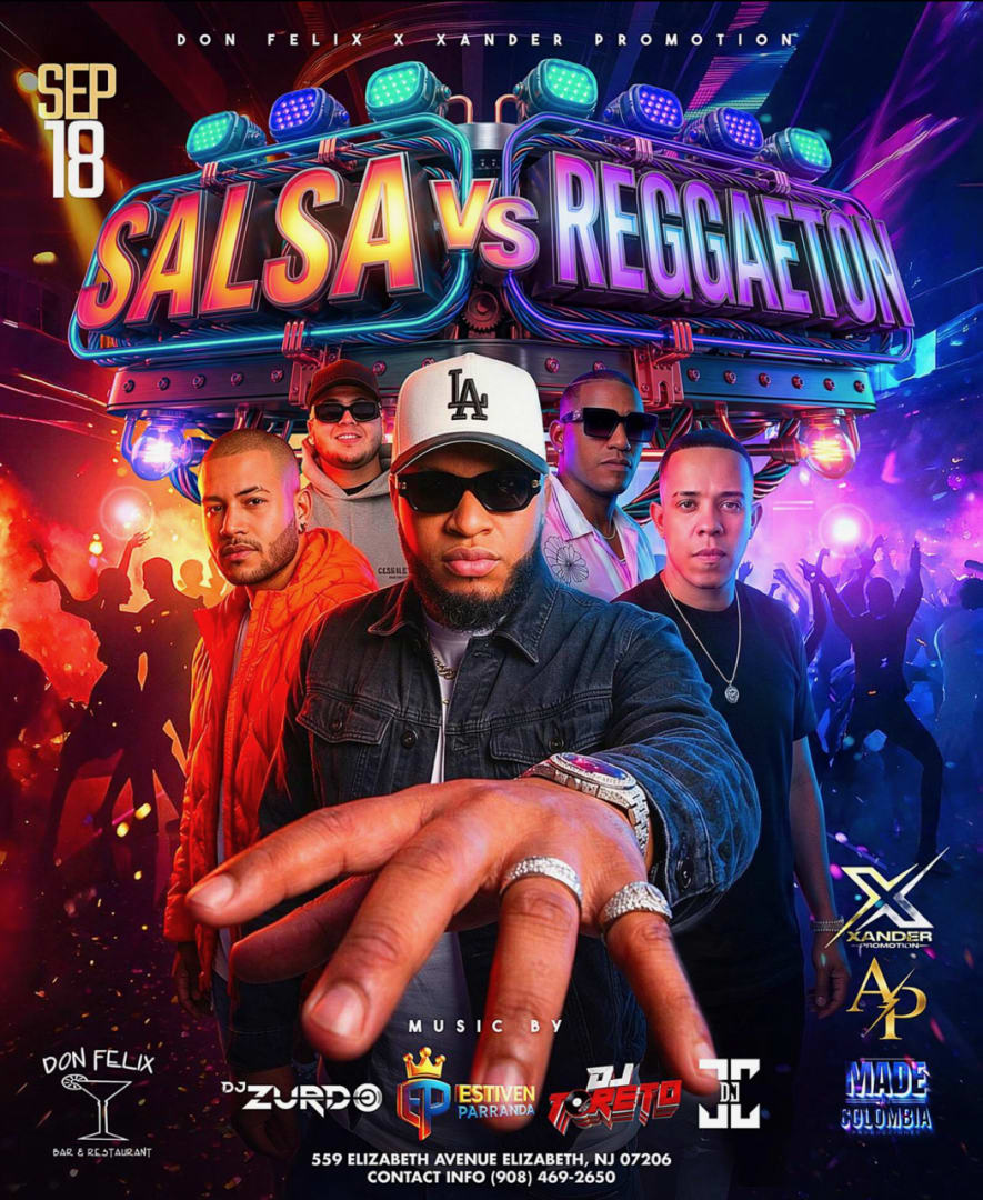 Sept 18th Salsa vs Reggaeton DJ ZURDO- ESTIVEN PARRANDA- DJ TORETO