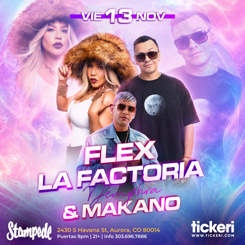 Flex, Demphra La Factoria y Makano en Denver