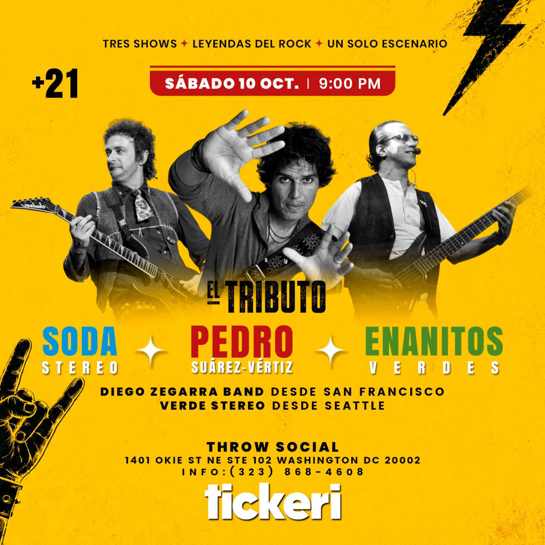 Tributo a Soda Stereo, Pedro Suarez Vertiz y Enanitos Verdes en Washington