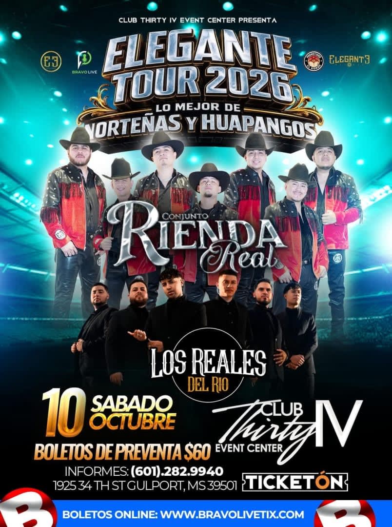 Elegante Tour 2026 RIENDA REAL y Los Reales