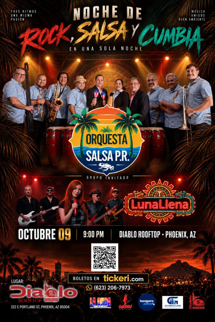 Noche de rock, salsa y cumbia