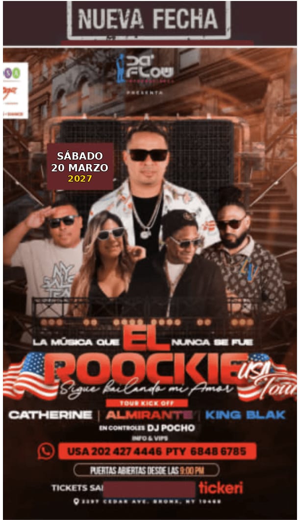 El Roockie Sigue Bailando Mi Amor Tour en EL BRONX NY - NUEVA FECHA