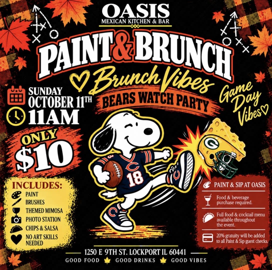 SNOOPY CHICAGO BEARS PAINT & SIP + WATCH PARTY