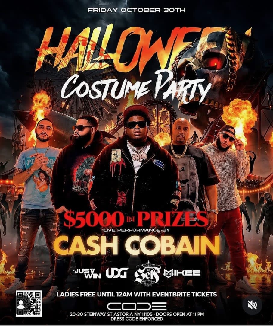 Showtime Fridays Halloween Costume Party Cash Cobain Live With DJ Self At Code Astoria