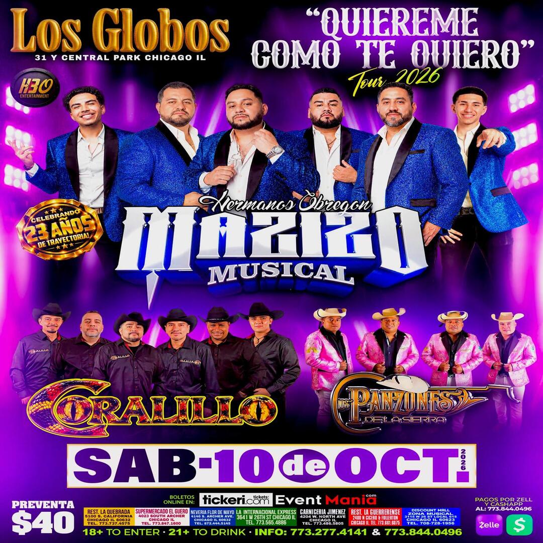Los Hermanos Mazizo, Coralillo y Panzones de la Sierra – “Quiéreme Como Te Quiero” Tour 2026 | Chicago