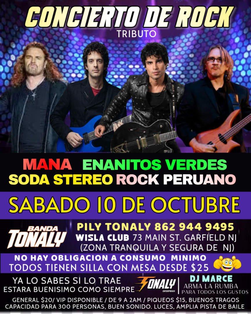 Concierto Tributo a Soda Stereo, Mana, Enanitos Verdes y Rock Peruano
