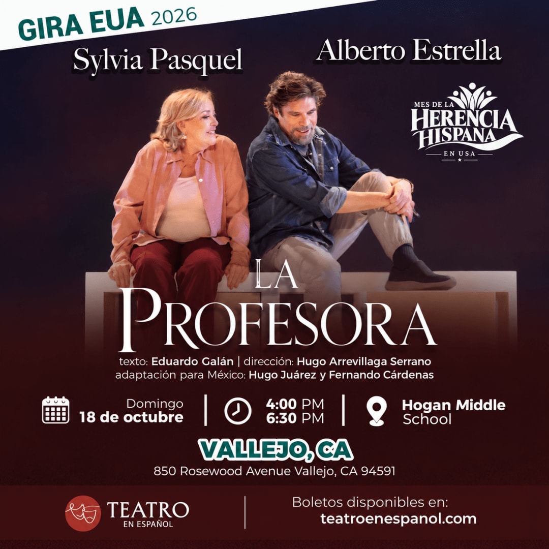 La Profesora, sensacional obra teatral con Sylvia Pasquel y Alberto Estrella en Vallejo, CA, 18 de Octubre. 6:30 pm: Segunda funcion