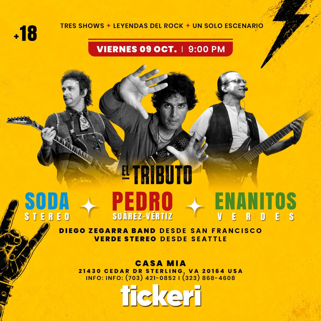 Tributo a Soda Stereo, Pedro Suarez Vertiz y Enanitos Verdes en Virginia