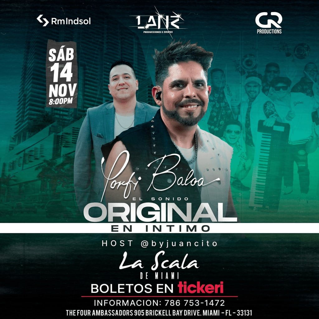 Porfi Baloa en Miami – El Sonido Original en Íntimo - Cierre de gira 2026