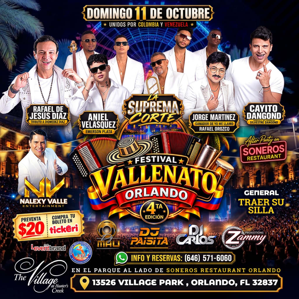 Festival Vallenato Orlando – Aniel Velasquez, Rafael de Jesus Diaz, Cayito Dangond, Yo me Llamo Rafael Orozco - Invitados Especiales La Suprema Corte Orquesta Unidos por Colombia y