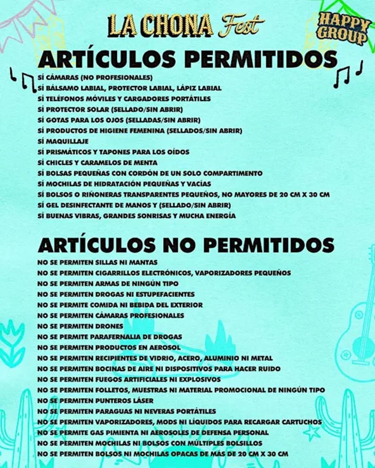 Artículos Permitidos