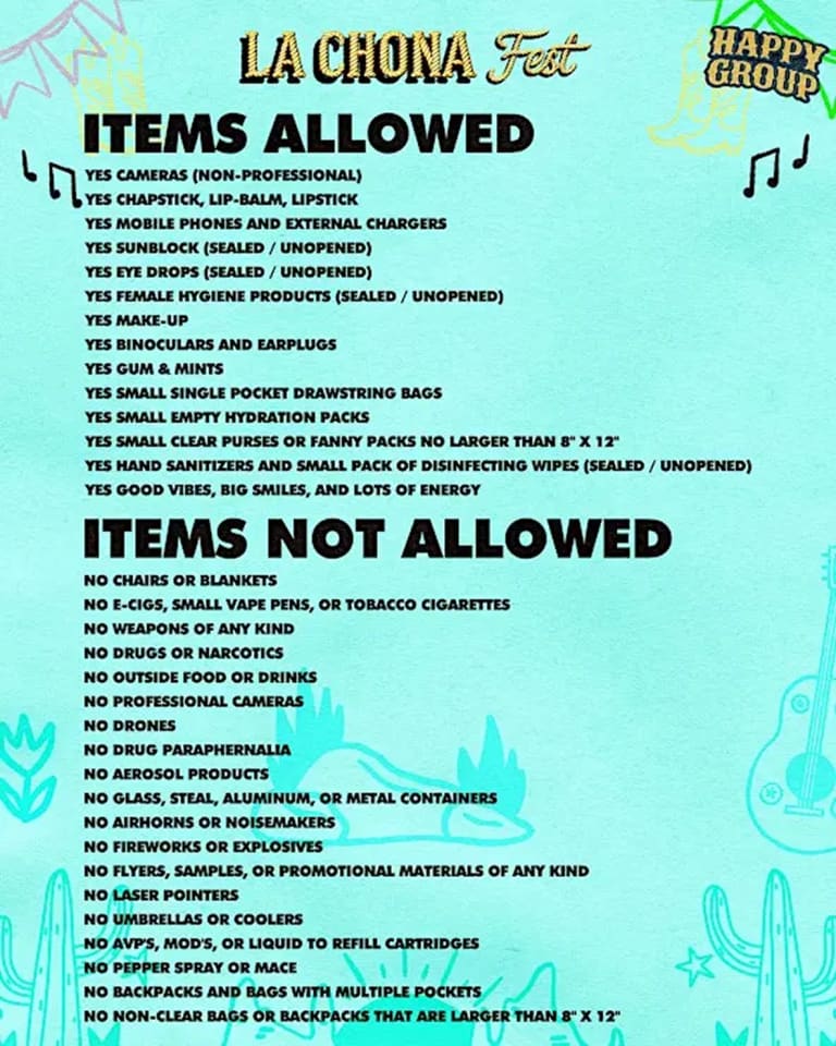 Items Allowed