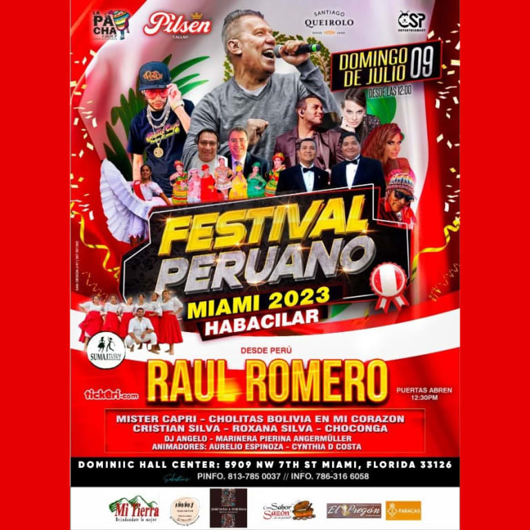 Event - Festival Peruano de Miami 2023 con Raul Romero y mas! - MIAMI, Florida - July 9, 2023 | concert tickets