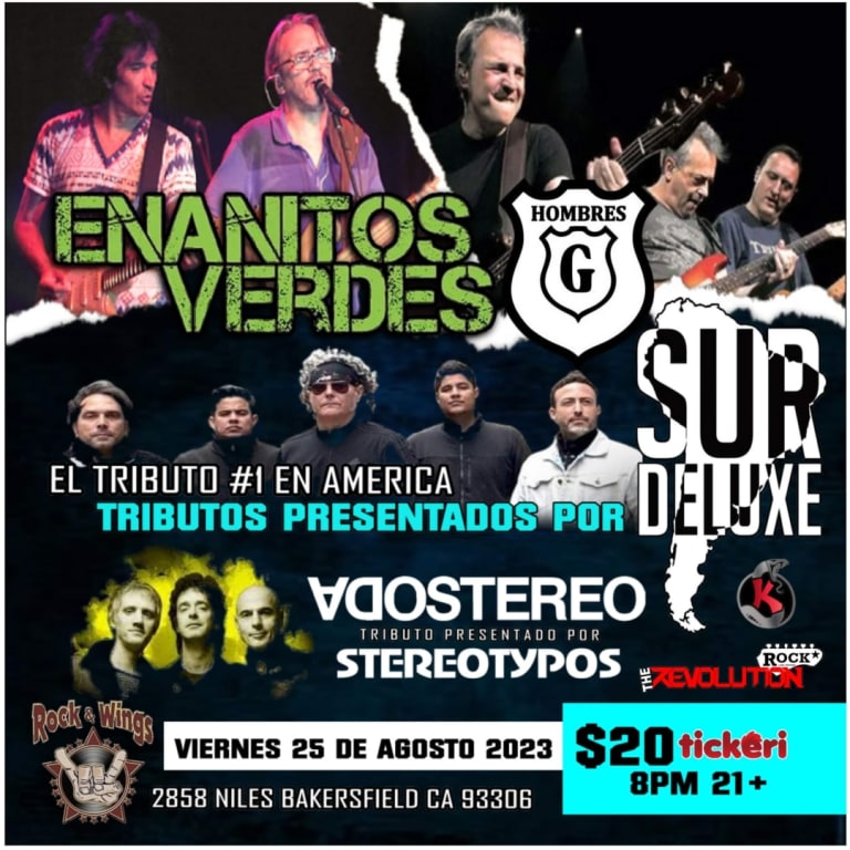 Event - Huevos revueltos/enanitos verdes/hombres g/soda estereo - Bakersfield, California - August 25, 2023 | concert tickets