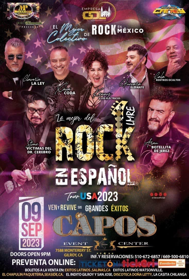 Event - LO MEJOR DEL ROCK EN ESPAÑOL  - Gilroy, California - September 9, 2023 | concert tickets