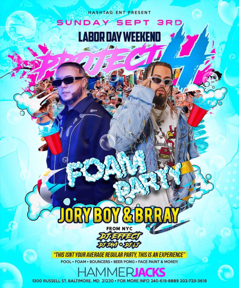 Event - PROJECT H_FOAM PARTY CON BRRAY & JORY BOY EN CONCIERTO - Baltimore, Maryland - September 3, 2023 | concert tickets