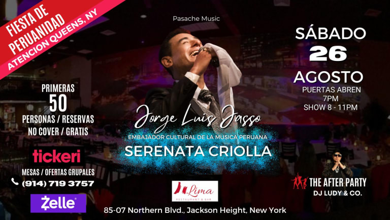Event - SERENATA CRIOLLA - Jorge Luis Jasso en Jackson Heights, New York - Jackson Heights, New York - August 26, 2023 | concert tickets