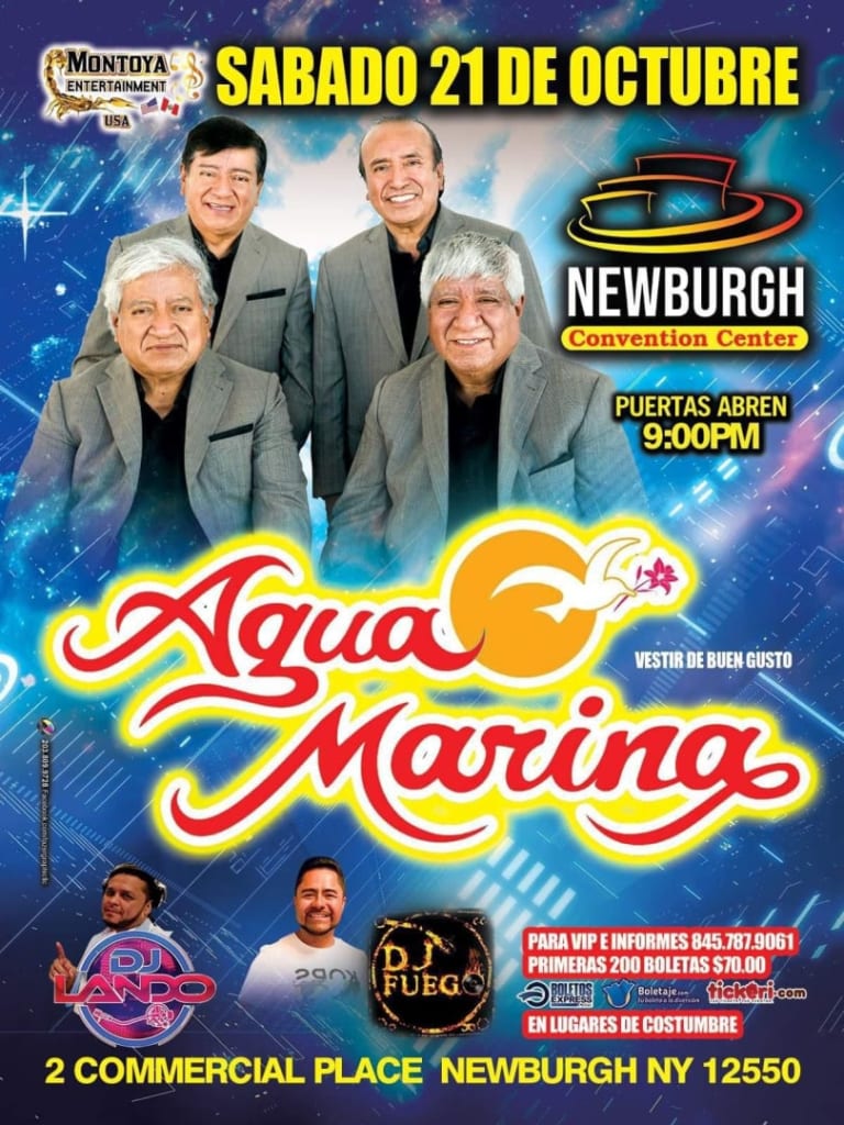 Event - AGUA MARINA EN VIVO ! - Newburgh, New York - October 21, 2023 | concert tickets
