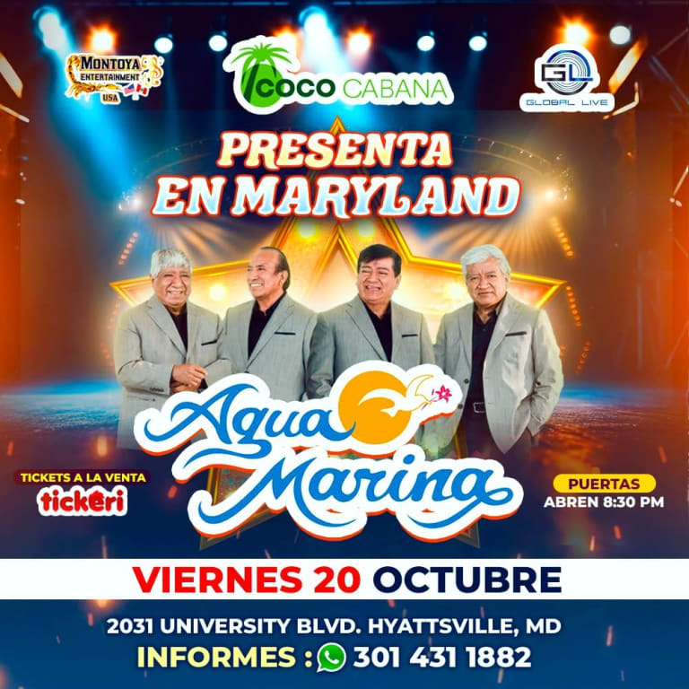 Event - AGUA MARINA EN VIVO ! - Adelphi, Maryland - October 20, 2023 | concert tickets