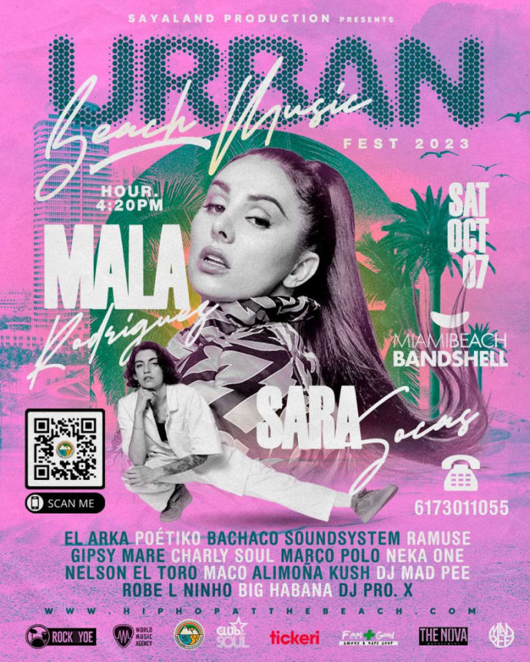 Event - URBAN BEACH MUSIC FEST - MALA RODRIGUEZ + SARA SOCAS -plus  - Miami Beach, Florida - October 7, 2023 | concert tickets
