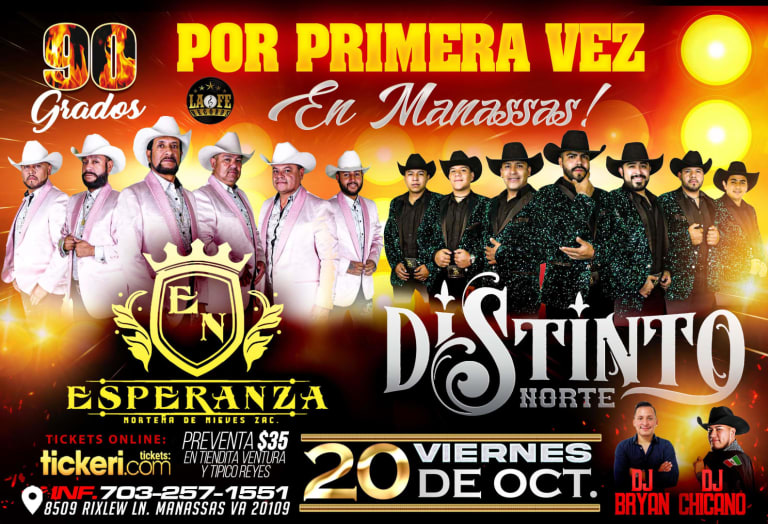 Event - ESPERANZA NORTEÑA DE MIEVES ZAC. & DISTINTO NORTE - Manassas, Virginia - October 20, 2023 | concert tickets
