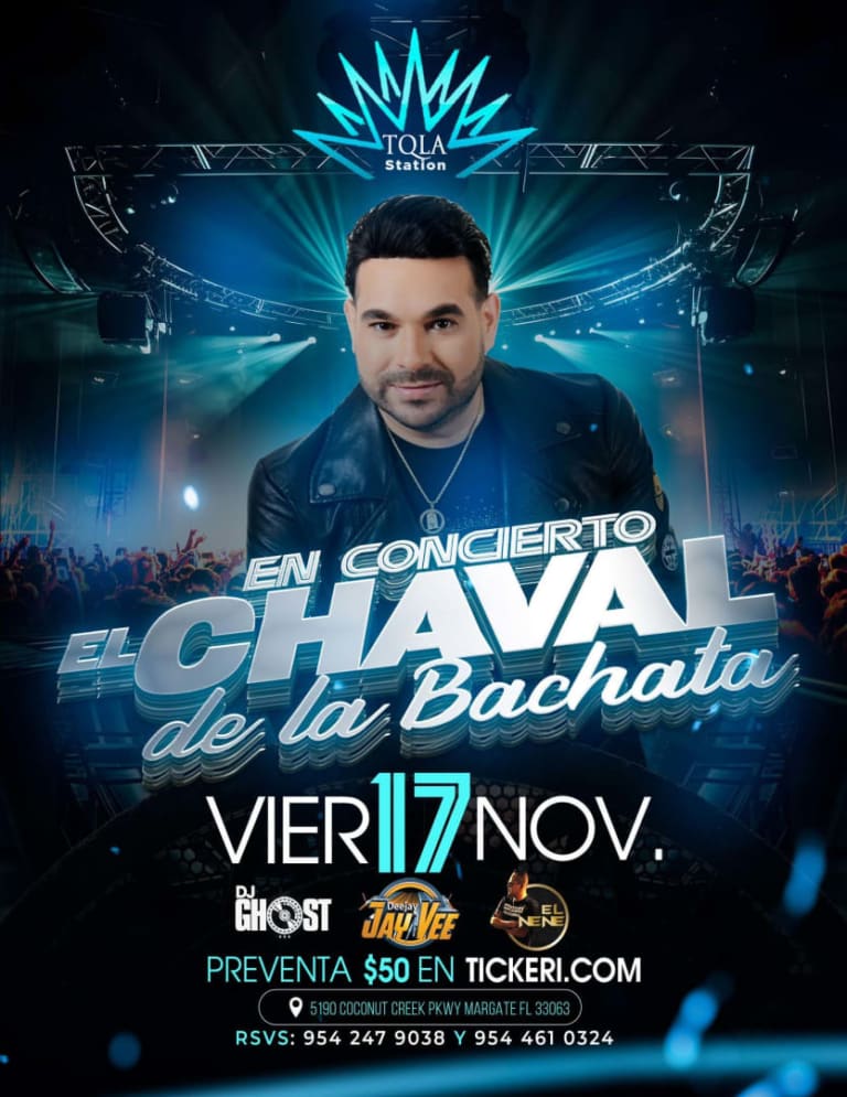 Event -  EL CHAVAL DE LA BACHATA EN VIVO ! - Margate, Florida - November 17, 2023 | concert tickets