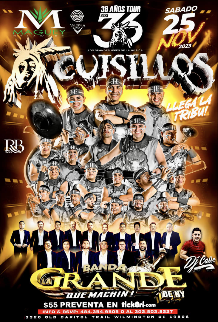 Event - BANDA CUISILLOS EN VIVO! BANDA LA GRANDE DE NY  - Wilmington, Delaware - November 25, 2023 | concert tickets