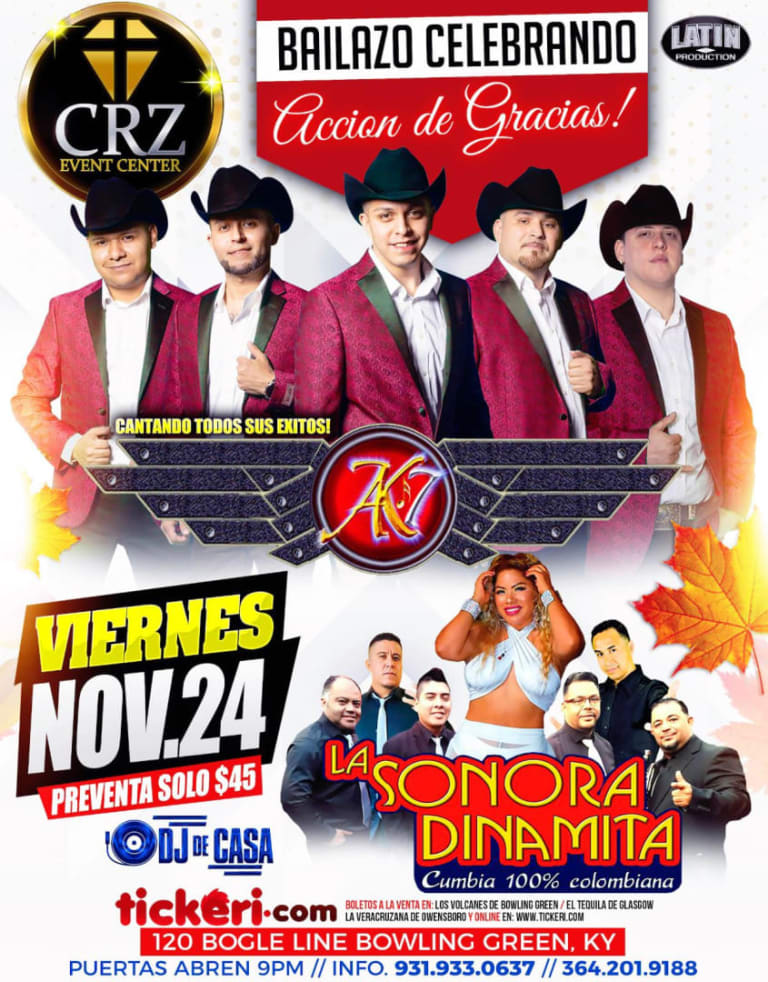 Event - AK-7 , LA SONORA DINAMITA EN VIVO ! - Bowling Green, Kentucky - 24 de noviembre de 2023 | concert tickets
